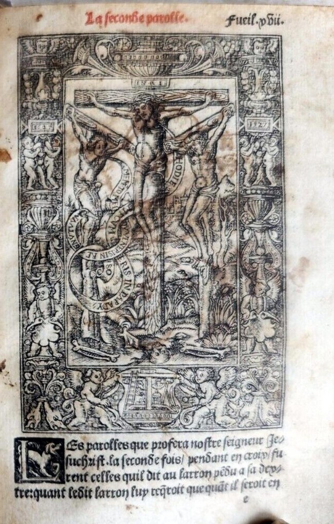 1535 POST-INCUNABULA ILLUSTRATED ANTIQUE IN FRENCH BY JEAN DE GAGNY VELLUM BOUND