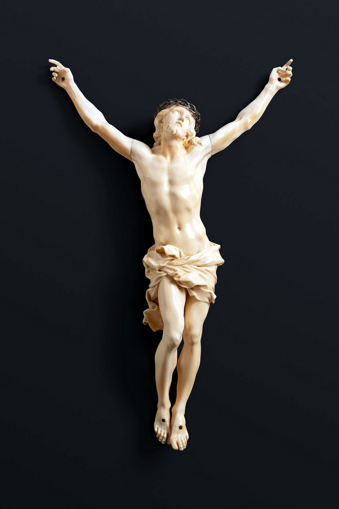 1680er Jahre. Der gekreuzigte Christus im Originaletui von Papst Innozenz XI.