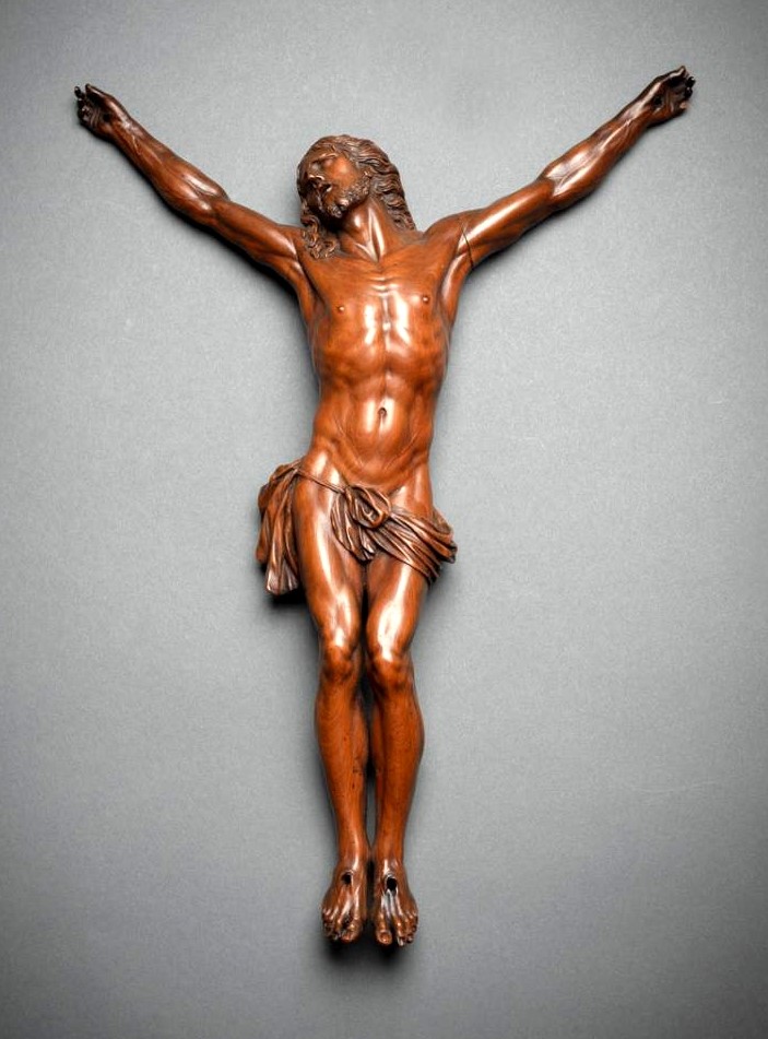 The Christ on the cross bronze brown patina by Giambologna and workshop