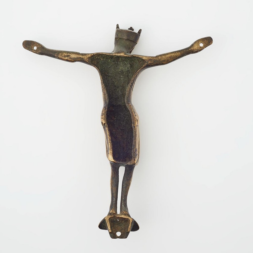 A French Gothic bronze crucifix