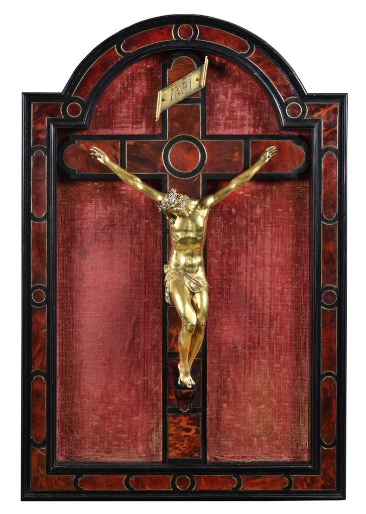 Attribué à Fra Guglielmo DELLA PORTA Le christ crucifié Sculpture en bronze doré