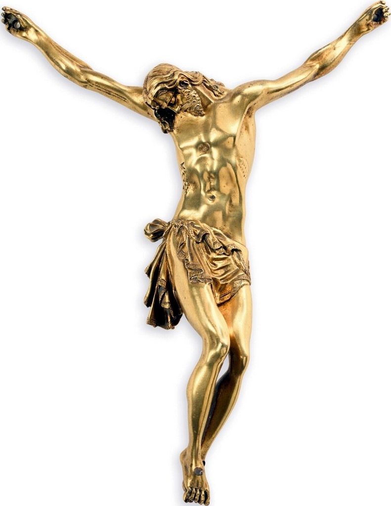 Christ en bronze ciselé et doré Italie XVIIe siècle 