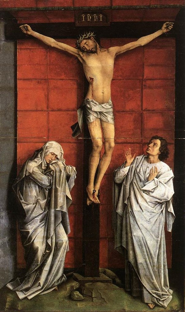 Christus on the Cross with Mary and St John WEYDEN, Rogier van der