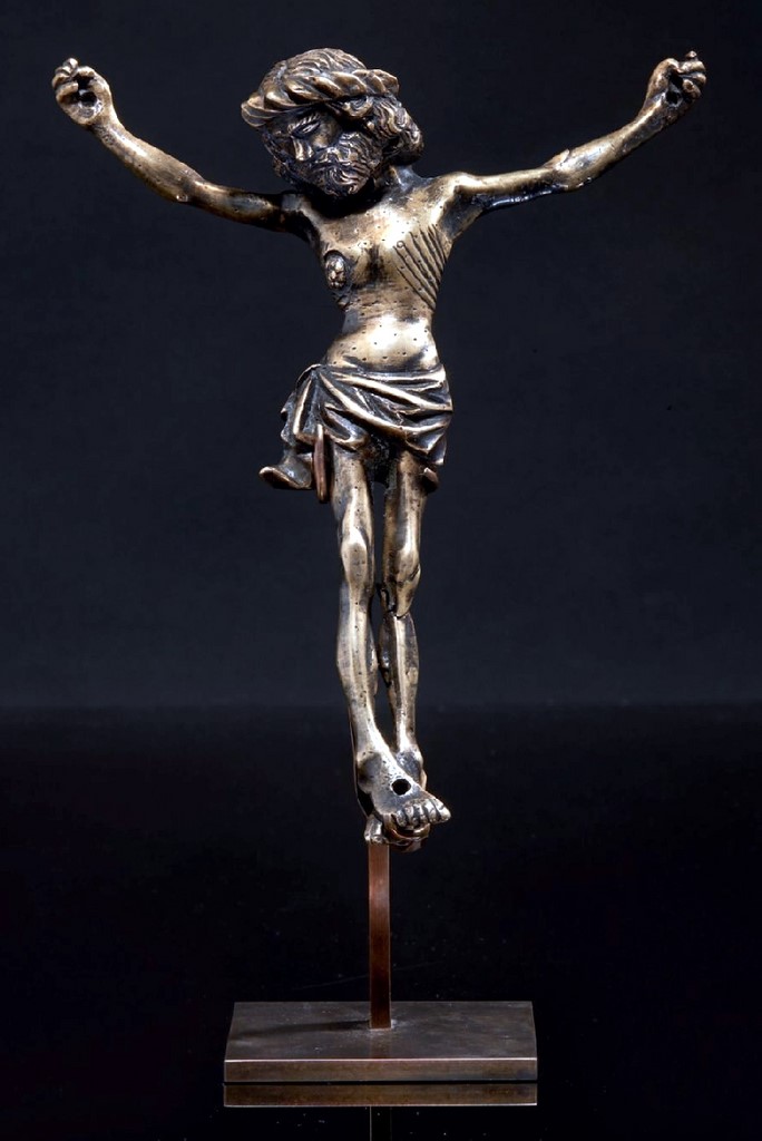 Christ en bronze ciselé, fonte pleine