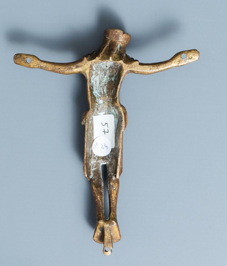 Christ en bronze doré Souabe Allemagne 12ème Verso