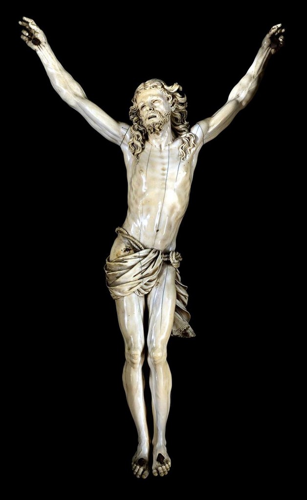 Cristo crocifisso in legno scolpito e dipinto Italia centrale XVII secolo