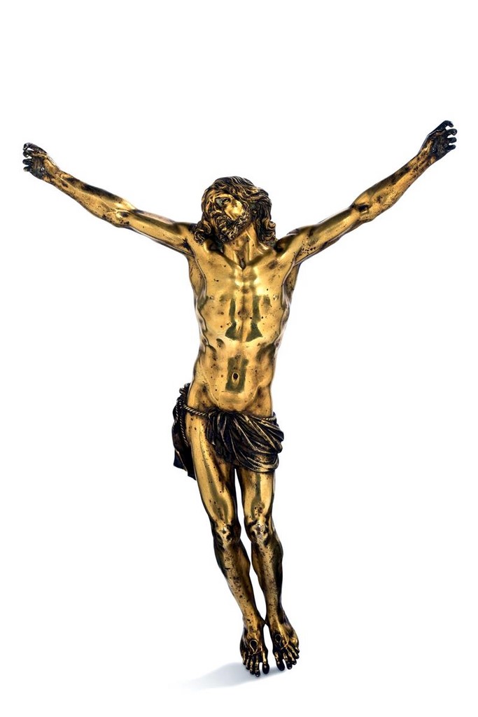 CHRIST VIVANT en bronze ciselé et doré