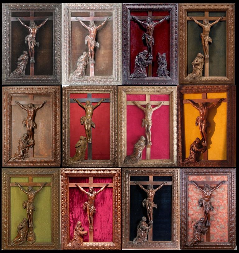 Profusion de Cadre-Crucifix avec un Christ dit de Bagard et Marie-Madeleine au pied de la Croix