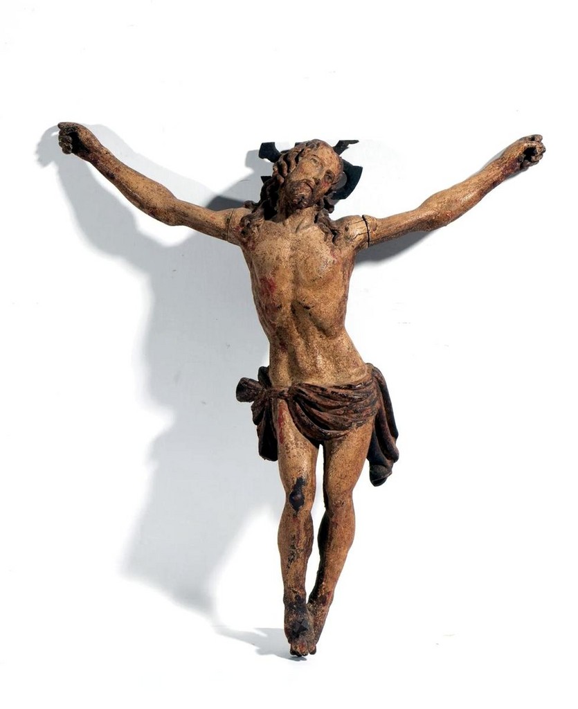 Cristo crocifisso in legno scolpito e dipinto Italia centrale XVII secolo