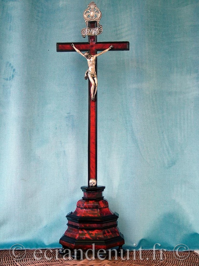 Croix 1er Empire en marqueterie d'écaille Ebène Argent Bronze