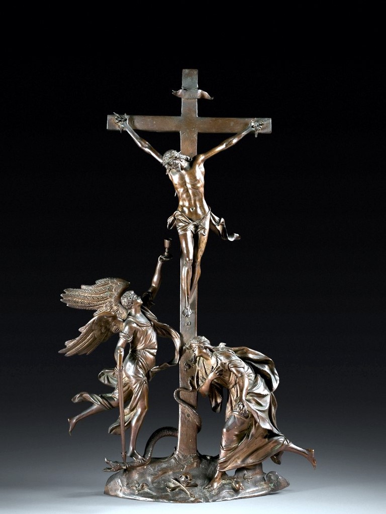 Francesco Bertos Un ange et la Madeleine au pied de la Croix