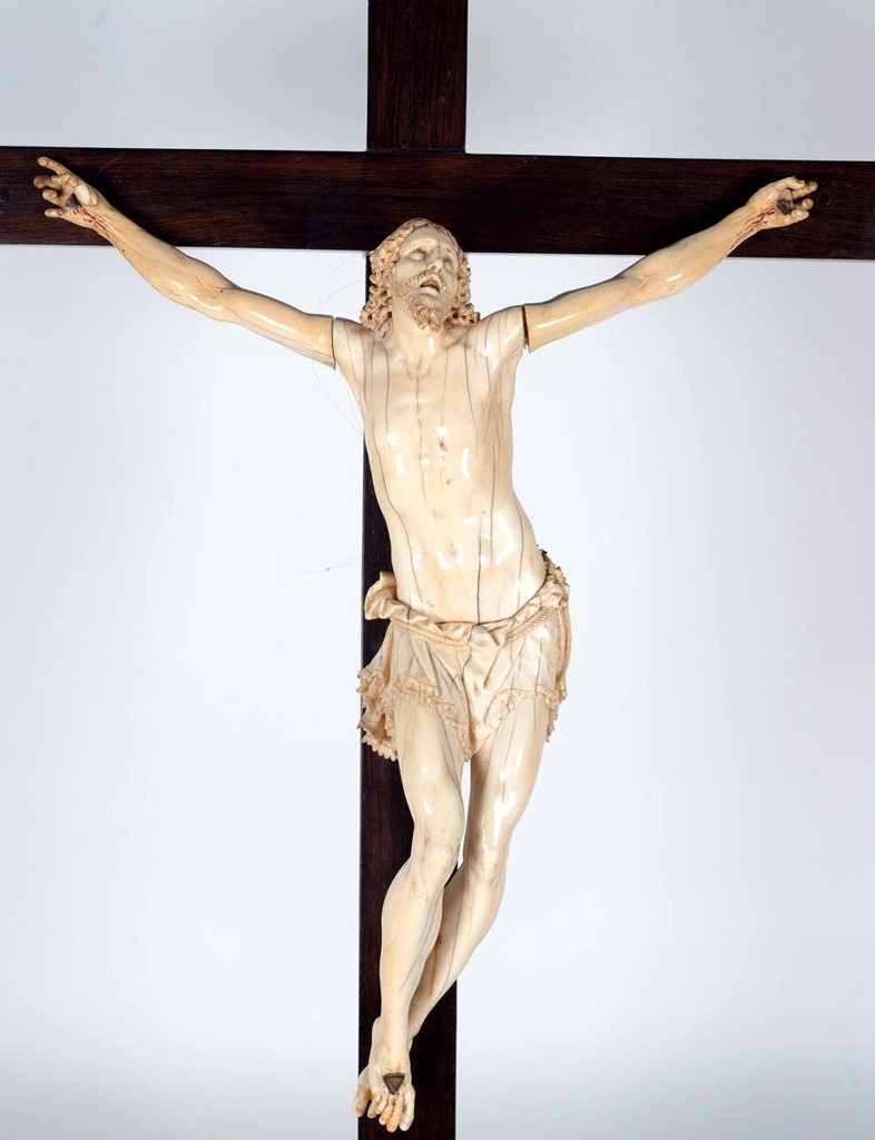 Gran Cristo en marfil, Génova, escuela italiana del siglo XVI