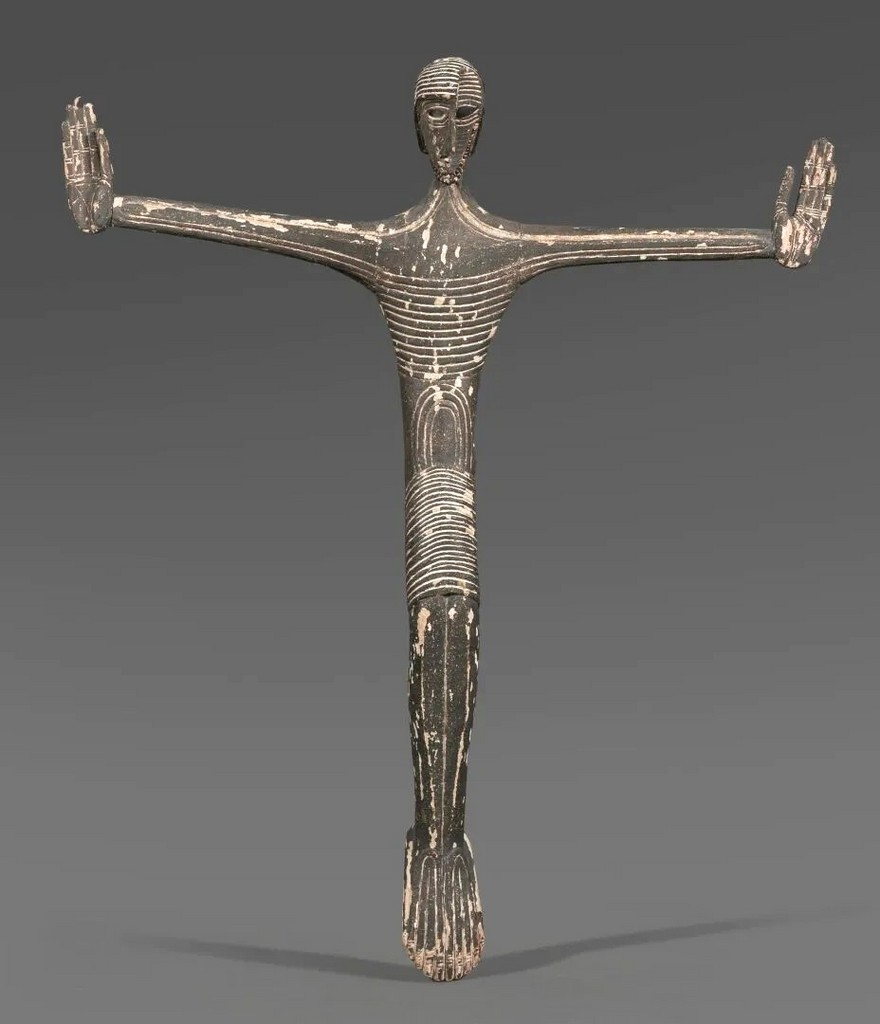  Jean LAMBERT-RUCKI (1888-1967) Christ en croix Sculpture en bois enduit de plâtre 