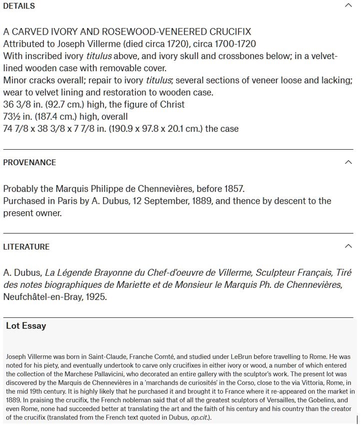 La Vente par Christie's