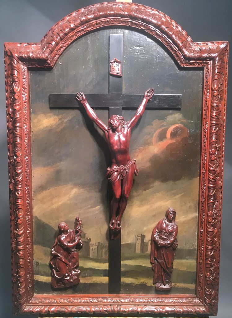 Exceptionnel crucifix en ivoire Walter Pompe