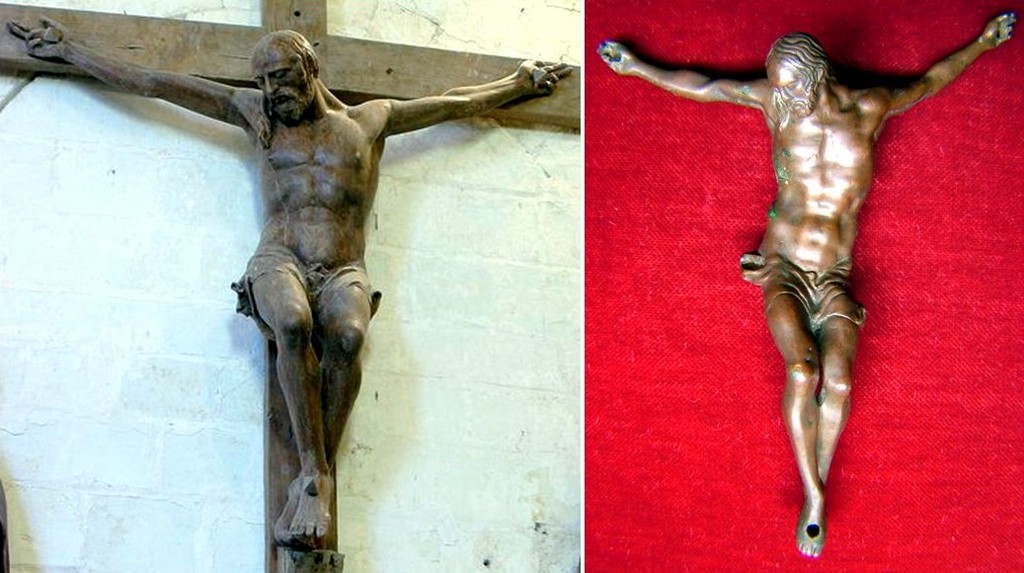 CLe Christ en bois de Barberey-Saint-Sulpice & Christ en bronze 