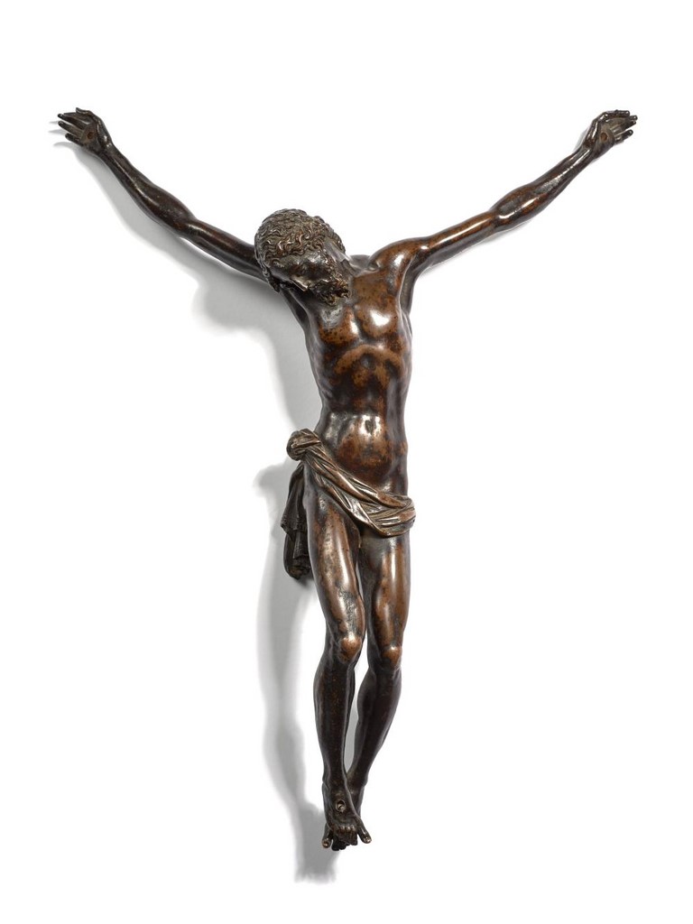 The Christ on the cross bronze brown patina by Giambologna and workshop