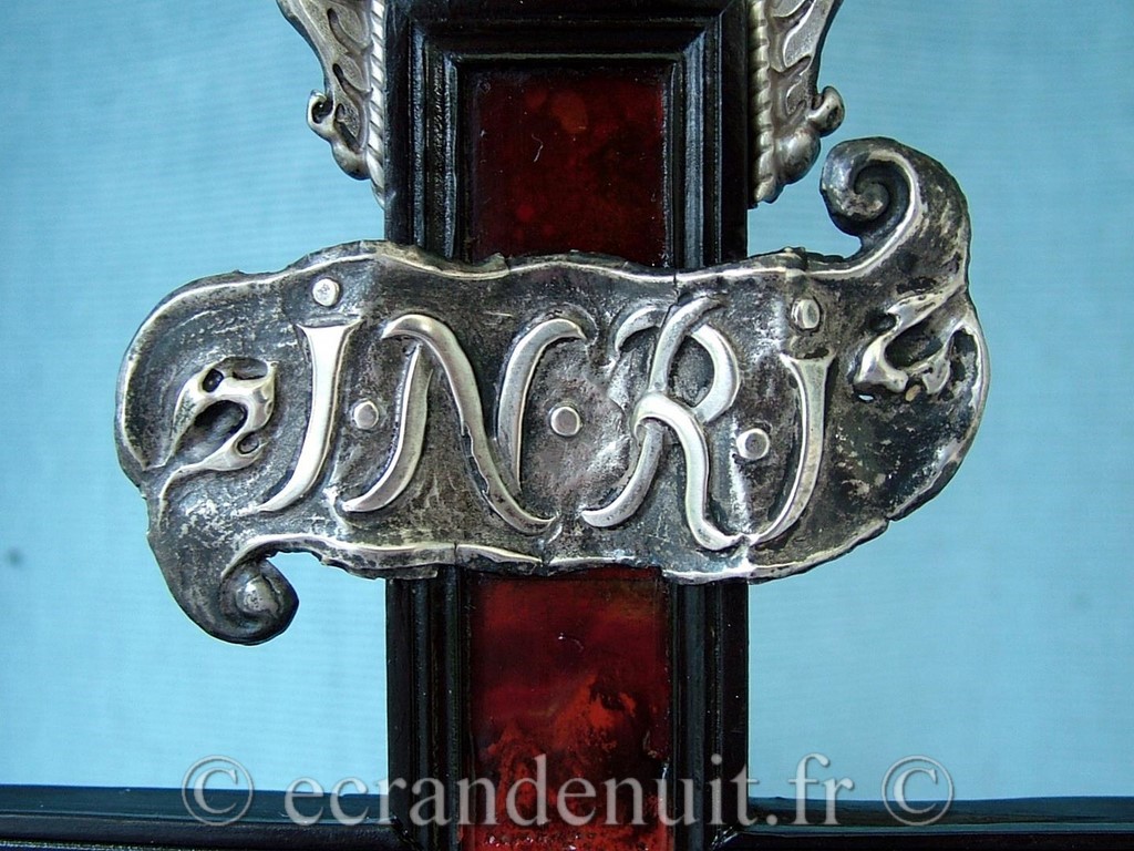 Croix 1er Empire en marqueterie d'écaille Ebène Argent Bronze