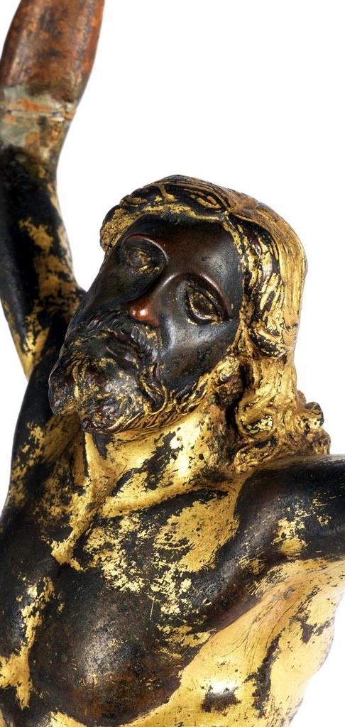 Visage d un Christ en bronze doré maitre allemand du xviie siècle