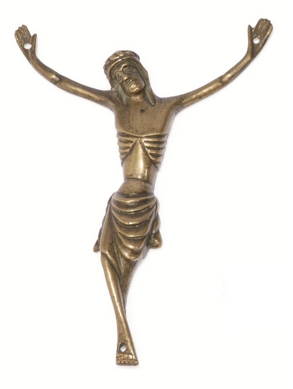 CHRIST EN BRONZE DU 14E SIECLE