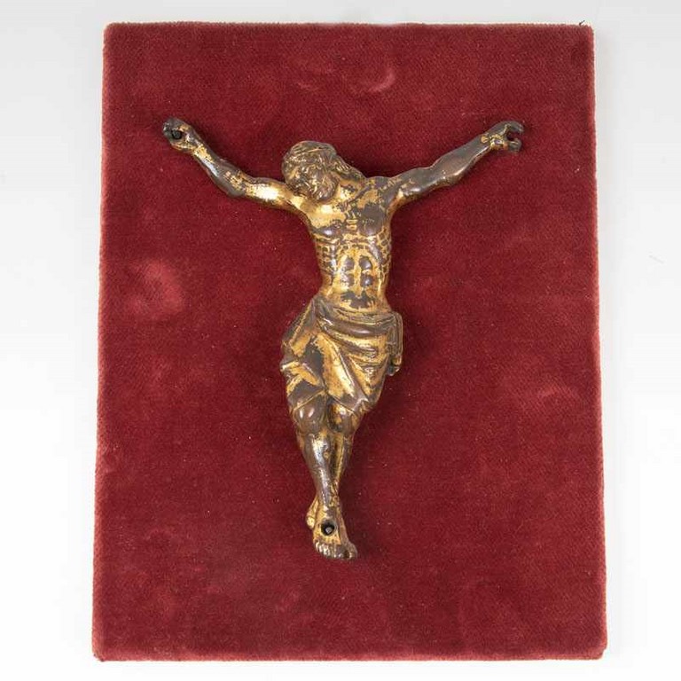 Feine und seltene gotische Bronze-Skulptur 'Corpus Christi'