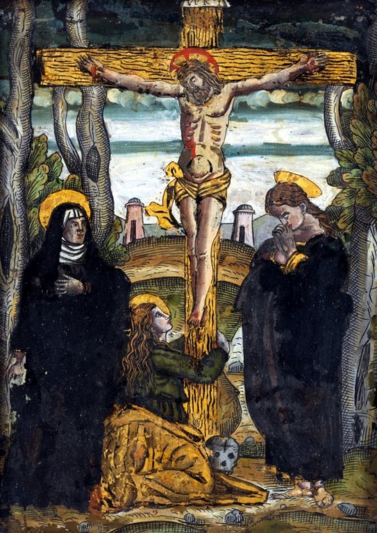 Hinterglasbild Kreuzigung Christi