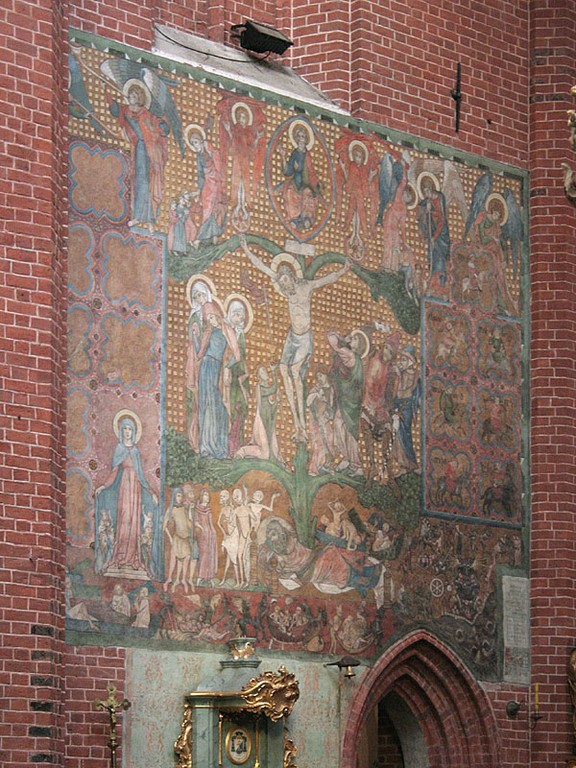 Crucifixion la fresque à la SS. Cathédrale Johns à Torun