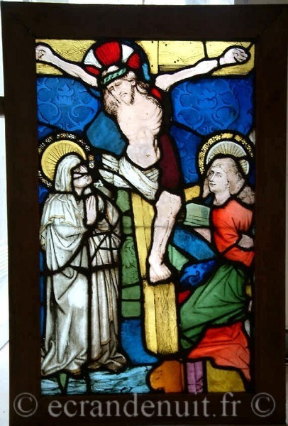 VITRAIL DE LA CRUCIFIXION 15E SIECLE