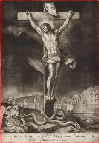 CHRIST DE GIRARDON FRANÇOIS GRAVÉ PAR CHRISTOPH WEIGEL (1654-1725)