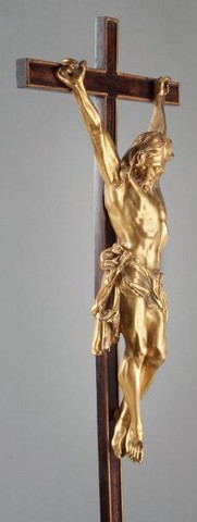  Crucifix en bronze doré Gabriel de GRUPELLO (Grammont 1644 - 1730) attribué à 