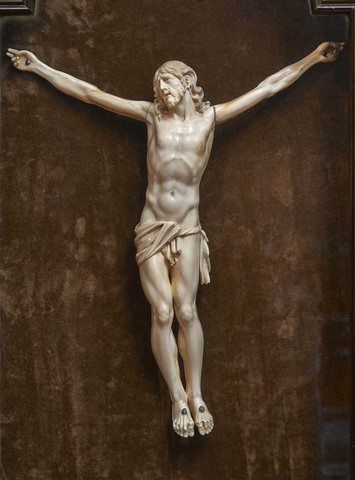 A Fine Flemish Ivory Crucifix Figure  17th Century