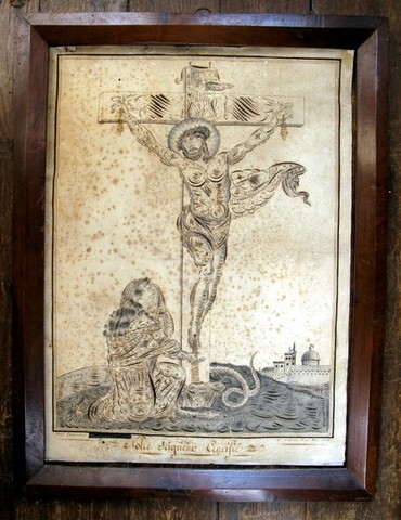 CALLIGRAPHIE DE LA CRUCIFIXION DATEE DE 1834