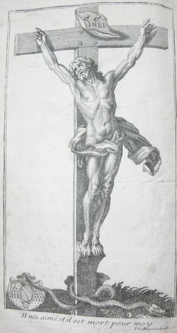 UN CHRIST DE GIRARDON FRANCOIS  (1628-1715) GRAVE PAR THOMASSIN SIMON 1ER EN 1661