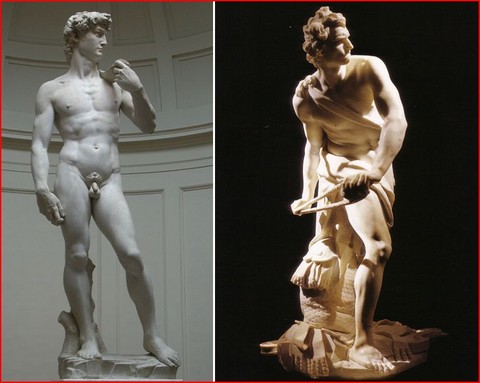 DAVID CONTRE DAVID - MICHEL-ANGE & GIAN LORENZO BERNINI 