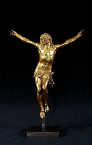 Christ en bronze doré Italie XVIIe siècle