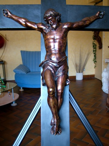 CHRIST EN BRONZE EDMOND LESAGE 19E SIECLE