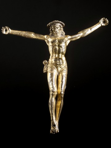 Christ en bronze ciselé et doré