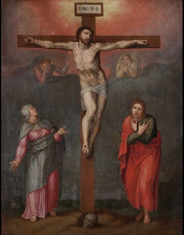 Marcelle VENUSTI Crucifixion avec Saint-Jean et la Vierge Marie