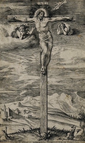 Giulio BONASONE Gravure d'une dessin de Michel-Ange