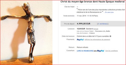 CRUCIFIX LIMOGES PRODUIT AU XXE SIECLE