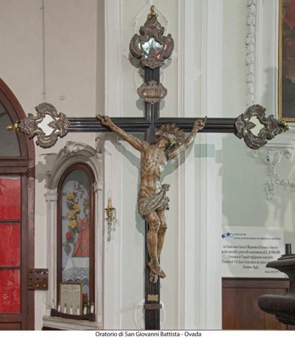 CRUCIFIX EN BOIS DE GIOVANNI BATTISTA BISSONI ORATOIRE SAINT JEAN-BAPTISTE OVADA