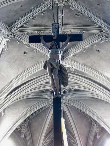 CHRIST EN CROIX DE LA BASILIQUE SAINT-JEAN BAPTISTE DE CHAUMONT - BOUCHARDON JEAN-BAPTISTE