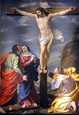 TABLEAU CRUCIFIXION EGLISE SAINT JEAN BAPTISTE NEUILLY SUR SEINE