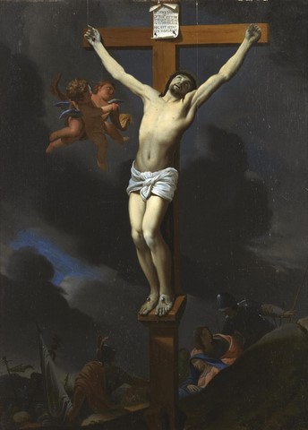Atelier de Charles LE BRUN (1619-1690) Christ en Croix