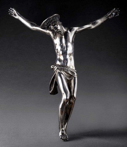 Figura di Cristo Crocefisso in argento a tutto tondo. Napoli 1832-35 