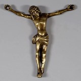 Christ en bronze, fonte creuse XVe