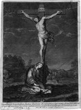 CHRIST EN CROIX 18E SIECLE GRAVURE