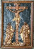 CRUCIFIXION EN CARTAPESTA DU 16E SIECLE